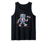 Robot Colorful Painting Art Graphic Mech Drawing Tank Top