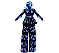 Robot Costume Adult Custom Text Display Peplum Skirt Stilt Walker Suit | light up Robot Costume Adult, Programmable Text Screen, Stilt Walker Suit, Halloween Rave, Color Changing, Remote Control
