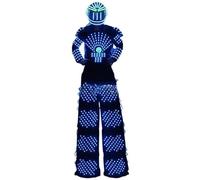 Robot Costume Adult Space Helmet Shoulder Armor Stilt Walker Rave Outfit | Robot Costume Adult, Stilt Walker Suit, Rave Festival, Halloween Cosplay, Color Changing, Remote Control, No Batteries