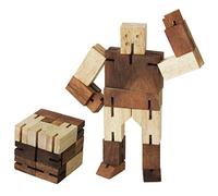 Robot cube fully articulated transformable into an airplane, rocket and other numerous positions, puzzle game from 3 years old in solid wood to CE standards. Difficulty 1/6, French brand Le Délirant