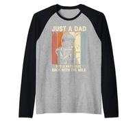 Robot Dad Who Always Came Back with The Milk Retro Sunset Raglan Baseball Tee