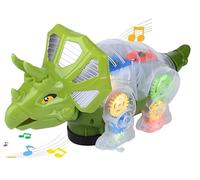 Robot Dinosaur Lights Sounds Motion Bump & Go Real Verses Music Tyrannosaurus Triceratops Trex Walk Lights Dinosaur Walking Toy Cyber Velociraptor Tyrannosaurus Robot Dino (B)