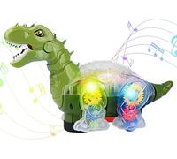 Robot Dinosaur Lights Sounds Motion Bump & Go Real Verses Music Tyrannosaurus Triceratops Trex Walk Lights Dinosaur Walking Toy Cyber Velociraptor Tyrannosaurus Robot Dino (A)