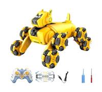 Robot Dog Toy - 26.5cm 8WD Gesture Control Interactive Stunt Pet With Light Music | ABS Remote Control Smart Climbing Animal | Rechargeable Educational Toy For Kids Family Entertainment