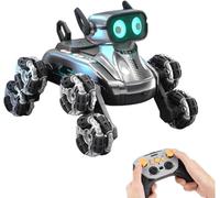Robot Dog Toy, Intelligent Remote Control Stunt Toy with Rechargeable Batteries, Barking, Multiple Actions, Color Lights, Wireless Remote