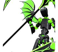 Robot Figure Collection - 5.31in 3D Printed Movable Model Set, Winged Poseables Desktops Ornaments | Collector Display Decoration for Bedroom Bookshelf Living Area Showcase Styling