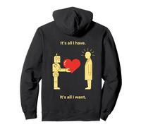 Robot Giving Heart to Enlightened Human Symbolic Design Pullover Hoodie