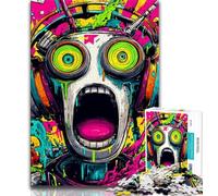 Robot Graffiti 1000 Piece Jigsaw Puzzles for Teenagers Gifts,Educational Games Home Decoration Deal As Gifts for The Whole Family (38x26cm)