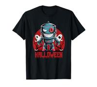 Robot Halloween Creepy Cute Retro Robot with Ghosts Kids T-Shirt