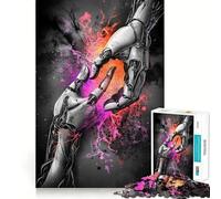 Robot Hands Reaching 1000 Piece Jigsaw Puzzle for Adults Memory Gain Gentle Leisure Design Assembly Art Collection Piece (50x75cm)