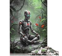 Robot in Meditation in The Jungle Puzzle Challenging And Brainteasing 100 Percent Recycled Cardboard Jigsaw Puzzle for Adults Teen Birthday Present 1000pcs (75x50cm)
