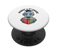 Robot In The Class Graduation Book Reading STEM PopSockets Adhesive PopGrip