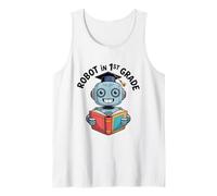 Robot in The Class Graduation Book Reading STEM Tank Top