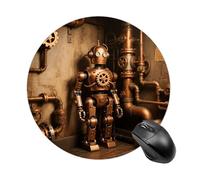 Robot in The Corner Mouse Pad Round Laptop Mouse Mat Cute Computer Mousepad Keyboard Pad Non-Slip Desk Pads for Gaming Office Work Home