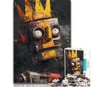 Robot in The Style of Basquiat Adult Puzzles 1000 Pieces,Challenging To Complete But Fun And Humorous Birthday Present,Gifts,Wall Art 38x52cm