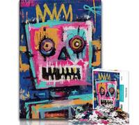 Robot in The Style of Basquiat Puzzles for Adults Teens 1000 Pieces,Challenging To Complete But Fun And Humorous with Matching Poster And Trivia Sheet (38x26cm)