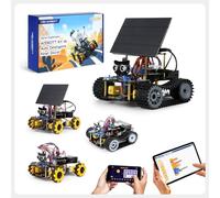 Robot Kit, Robotics for Kids Ages 8-12 12-16, 4-In-1 ESP32 Smart Tank Solar Robot Car for Arduino/Scratch/Python, STEM Science Kit 4WD Remote Control Car Coding Gift Building Toy for Boys Girls Teens