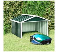 Robot Lawn Mower Shed Green Galvanised Steel 92x97x63 cm Weatherproof with lock