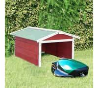 Robot lawnmower garage 72x87x50 cm red white fir wood