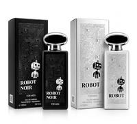 Robot Men's Perfume 2-Pack (100ml Each) Eau de Parfum | Futuristic Silver & Black Cologne Set for Men, Long Lasting Fresh Woody Amber Fragrance Duo, Luxury Male EDP Gift Set