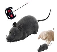Robot Mouse Cat Toy - 28cm Remote Control Mouse, interactive pet chasestoy, battery powered squeaky mouse, realistic movement cat play accessory, four way walking prey simulator | indoor exercise ente