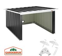 Robot Mower Garage Anthracite Metal with Monopitch Roof