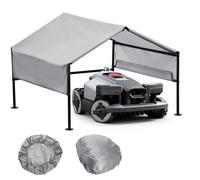 Robot Mower Garage + Waterproof Cover | Thickened 600D Oxford Fabric Sun Resistant Dustproof Shelter, Fits Husqvarna, Mammotion, Segway, WORX, ECOVACS, MOVA & more