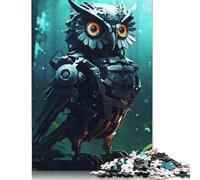 Robot Owl in The Forest Puzzle Family Fun 100% Recycled Cardboard Jigsaw Puzzle for Kids And Adults Age 12 Years Up 1000pcs (26x38cm)