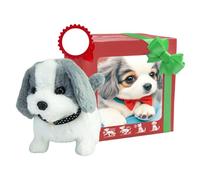 Robot Puppy, Self-evolving Plush Pet Toy, Realistic Robot Puppy Toy for and Short Plush Thumb Can Walk, and Wagn
