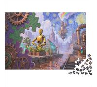 Robot Puzzles 1000 Piece Challenge Toy For Adults And Kids Steampunk Impossible Jigsaw Puzzle Educational Game Home Decoration Gift 1000pcs (75x50cm)