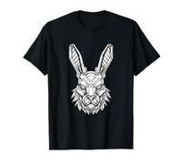Robot Rabbit Black and White Mech Animal Design T-Shirt