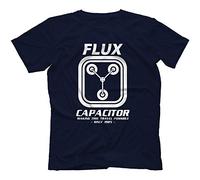 Robot Rave Flux Capacitor Back to The Future Inspired T-Shirt Navy Blue Large