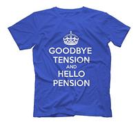 Robot Rave Goodbye Tension Hello Pension T-Shirt Royal Blue X-Large