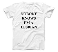 Robot Rave Nobody Knows I'm A Lesbian T-Shirt White
