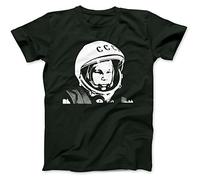 Robot Rave Yuri Gagarin Tribute Soviet Astronaut T-Shirt Forest Green