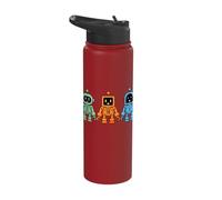 Robot Robotics 01 10 11 Binary Code Coding Humor Programmer Stainless Steel Insulated Water Bottle