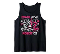Robot Robotics Engineer Female Girl Peace Love Robotics Tank Top