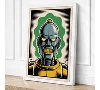 Robot Skull Ascendant Canvas Wall Art Print 30x20 Inch (76 x 51 cm)