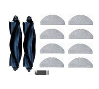 Robot Vacuum Accessories for Eufy G50 for HYBRID L60, Main Brush with V-Shape Rubber Nylon, Mop Cloths Kit, Tangle-Free Design for Pet Hair, Easy Install Replacement Parts, 5 or 11 Pieces(B)
