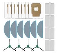 Robot Vacuum Accessories Kit 4 Side Brushes 4 Filters & 6 Mop Cloths 8 Dust Bags, Traps Dust Vacuum Replacement Kit for Roomba 105 for Vac for Combo