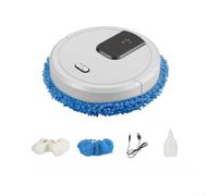 Robot Vacuum and Mop, Mopping with Humidifying Spray, | Rechargeable Cordless Floor Cleaner Home, ABS, 25x25x6.5cm, White