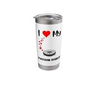 Robot Vacuum Cleaner Funny Robot Doing Housework Heart Stainless Steel Insulated Tumbler