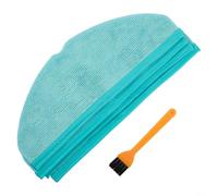 Robot Vacuum Cleaner Parts Mop Cloth Rag Pads for Cecotec For Conga 8090 For Ultra 9090 AI Model with 4 Microfiber Cloths and Cleaning Brush for Maintenance and Cleaning (4 PACK)