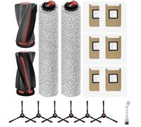 Robot Vacuum Cleaner Replacement Kit Compatible with For eufy For Omni E28 and E25 Containing Roller Brush, 6 Side Brushes, 6 Dust Bags, 2 Rolling Mops, and Cleaning Brush