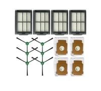 Robot Vacuum, Compatible With Roomba Plus405 Combo/Plus505 Combo, Includes Main Brush, Side Brush, Dust Bag And HEPA Filter, 4-in-1 Maintenance Set(F)