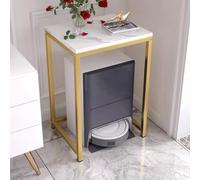 Robot Vacuum Hidden Storage Rack Modern Open Shelf System Wooden Stand for Aquarium & Vacuum Cleaner Storage Home nization Cabinet (Gold 50x40x80cm)