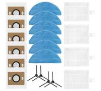 Robot Vacuum Replacement Parts for ILIFE A30 Pro - High Efficiency Hepa Filter Edge Brushes Mop Pads Dust Bags - 20pcs Kit