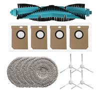 Robot Vacuum Replacement Parts Kit for 15090 16090 AI SpinArm Home&Wash with Main Brush, Side Brushes, Mop Cloths and Dust Bags for Deep Cleaning in Home