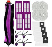 Robot Vacuum Replacement Set for Eureka J15 Max Ultra Model with Main Brush, Side Brushes, Filter, Mop Cloths and Dust Bags to Keep Vacuum Working Efficiently (A)