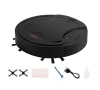 Robot Vacuum, Robot Vacuum Cleaner with Spray Humidifier, Quiet Rechargeable Vacuum Cleaners for Home, Ideal for Pet Hair, Hard Floors, Carpet black